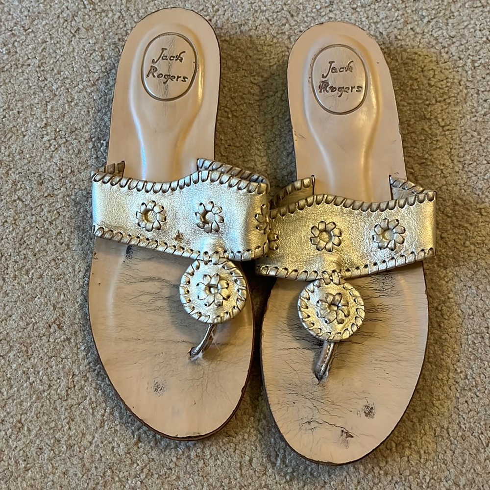 Jack Rogers sandals gold  size 10